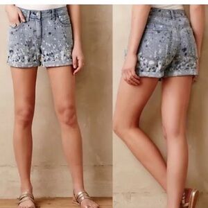 Anthropologie Pilcro Hyphen Paint Splatter Shorts High Waisted Size 28